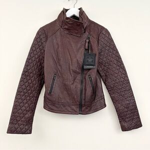 Mackage Jimmie Leather Jacket in Merlot